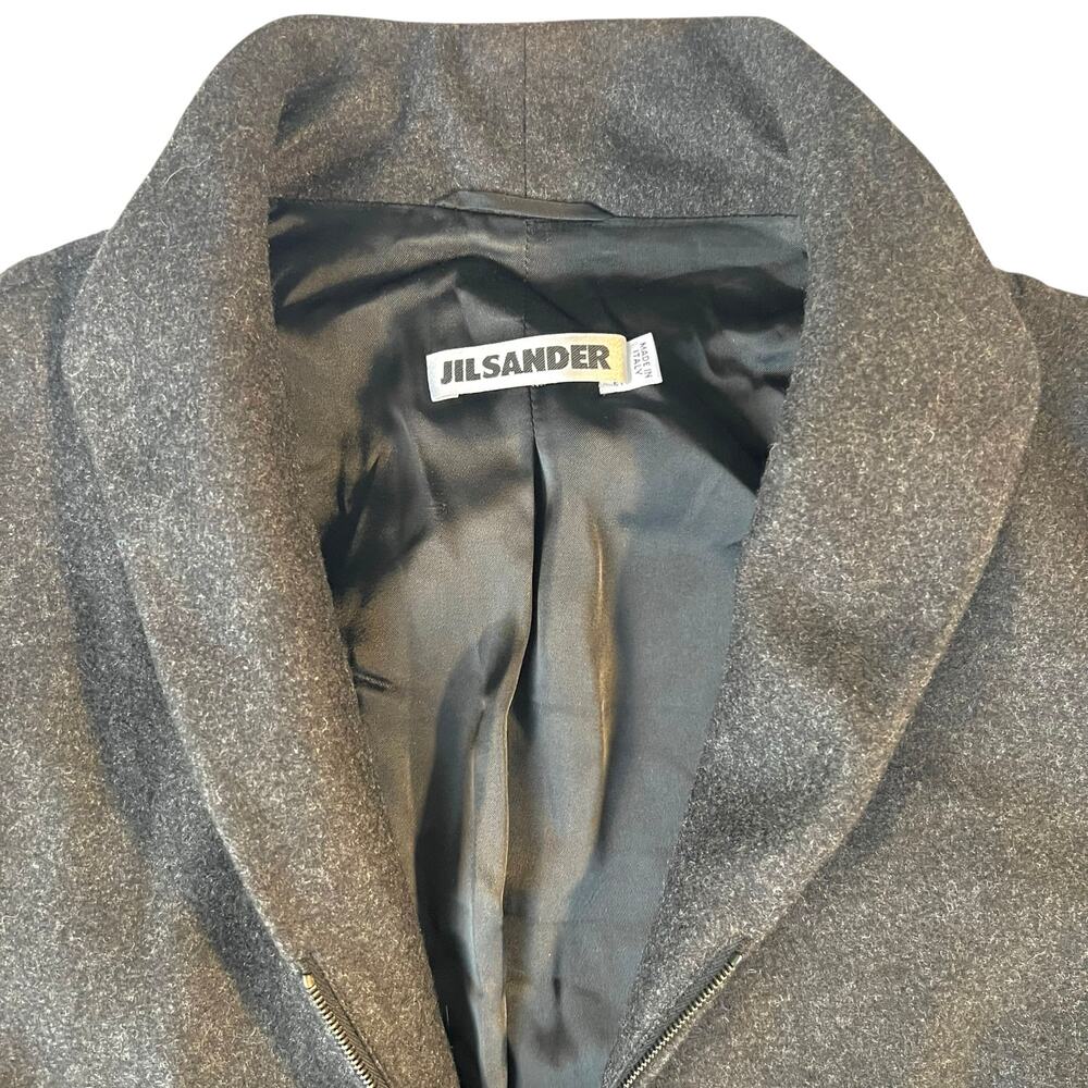 Jil Sander Cashmere Blend Zip Jacket Gray Size 40 Italy Minimalist Retail $1800